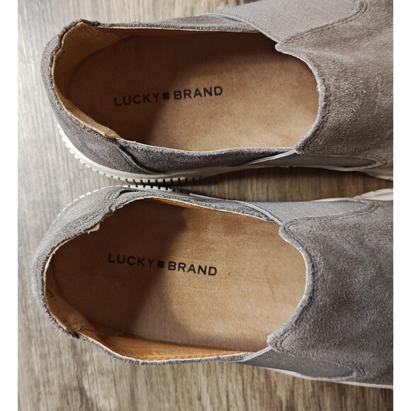 Lucky Brand Shoes Womens Size 9 Suede Slip On Platform Marlena Loafers Comfort - Picture 10 of 13